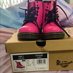 Dr. Martens Clash Pink Boots with Black Laces